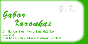 gabor koronkai business card